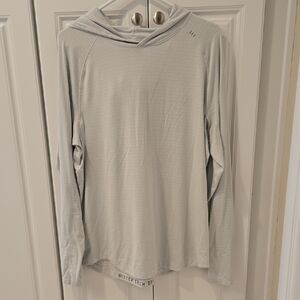 lululemon athletica Light Gray Long Sleeve Hooded Top